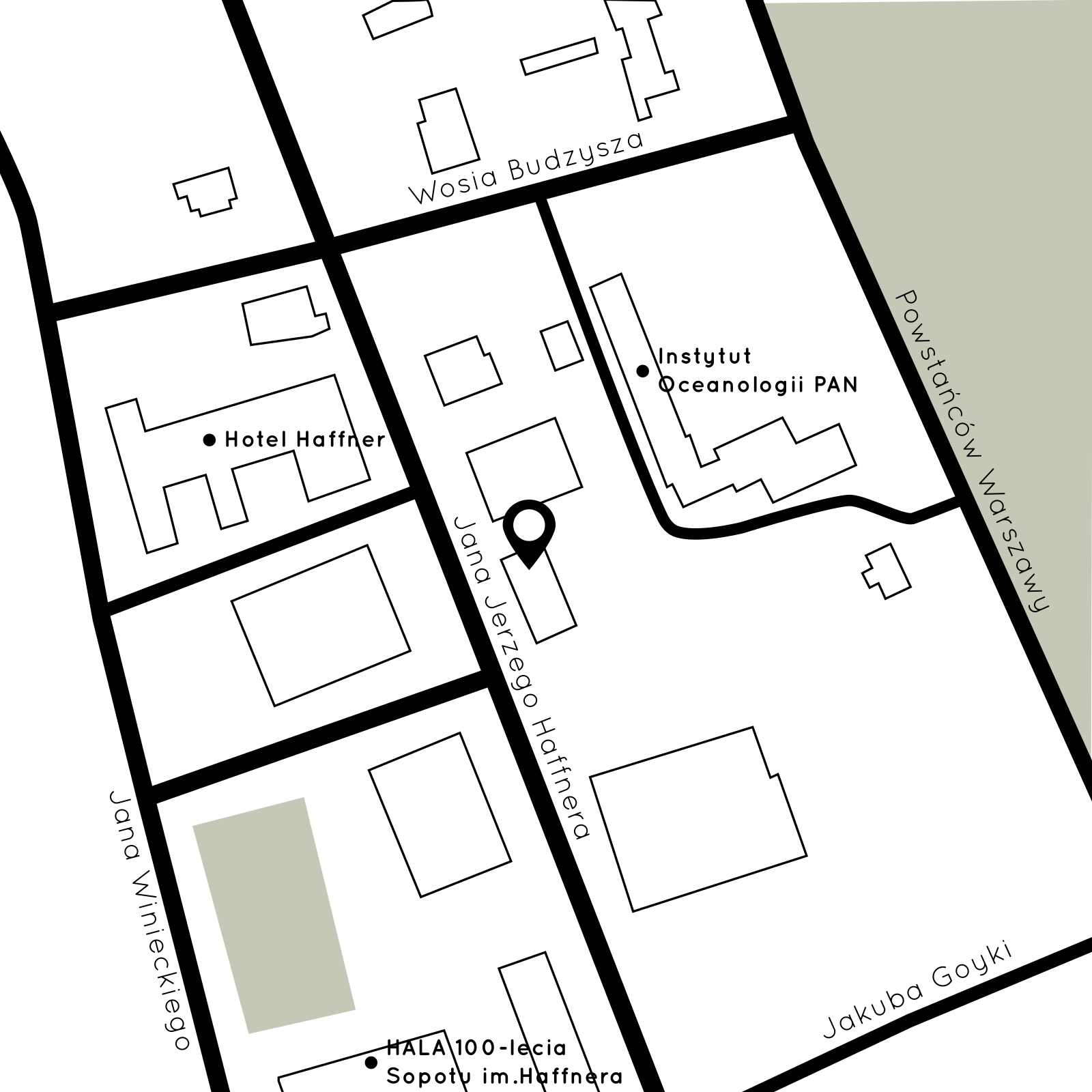 Mapa dojazdu – ul. Haffnera 68, Sopot